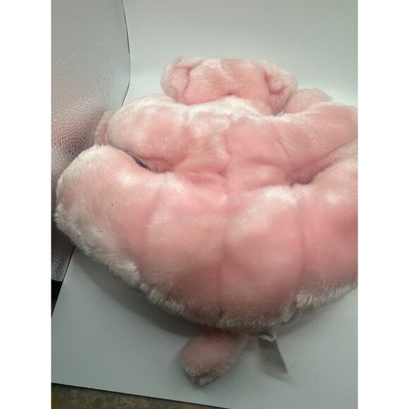 Pink Plush Puppy Dog Stuffed Animal Toy With Floppy Ears & Ribbon Tail - Picture 4 of 4